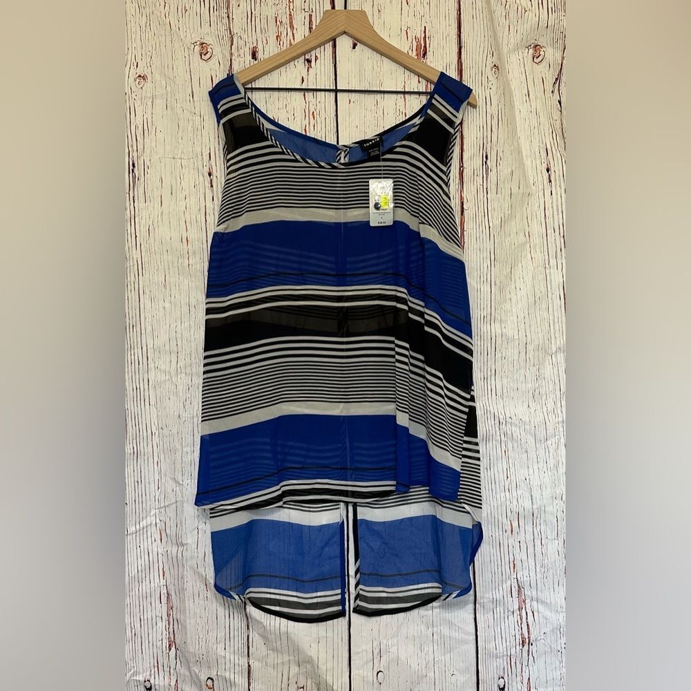Torrid Navy and White Striped Blouse